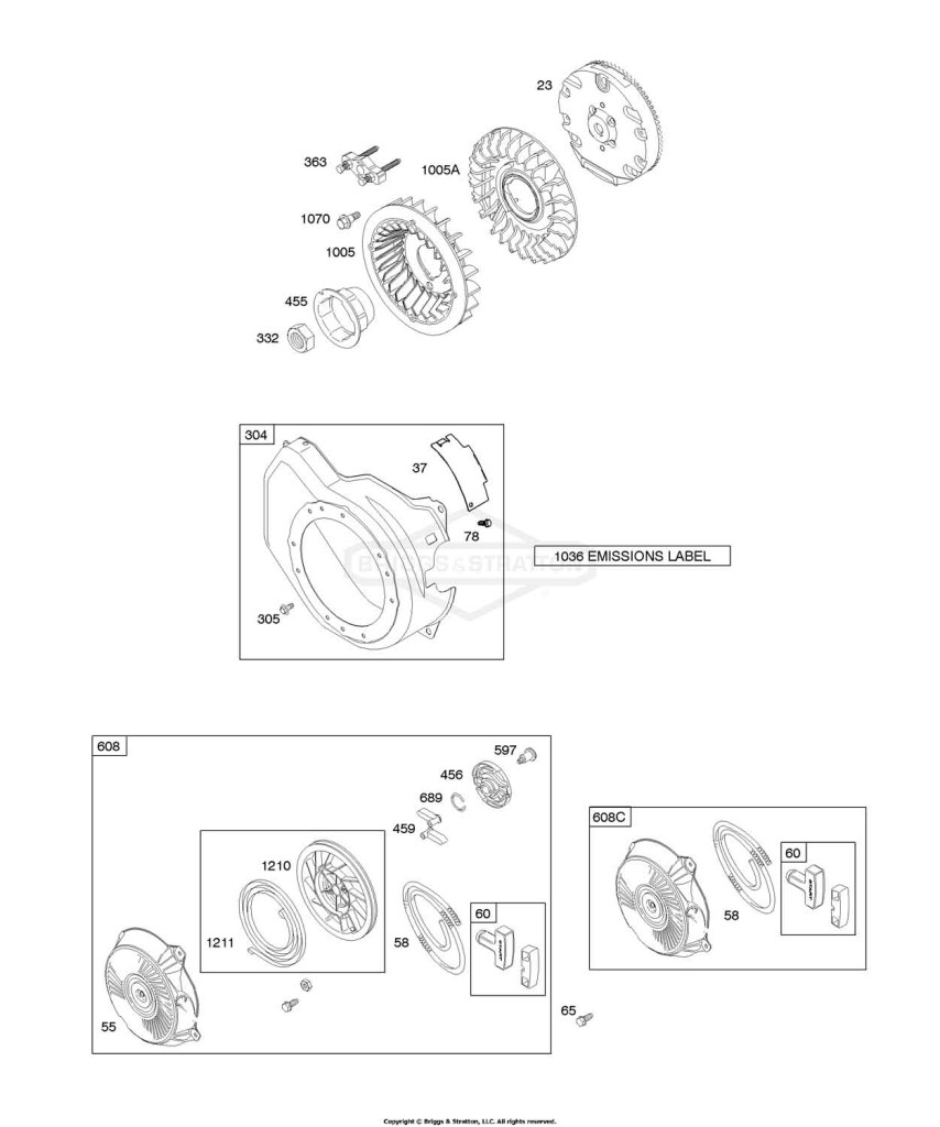 Blower Housing/Shrouds, Flywheel, Rewind Starter