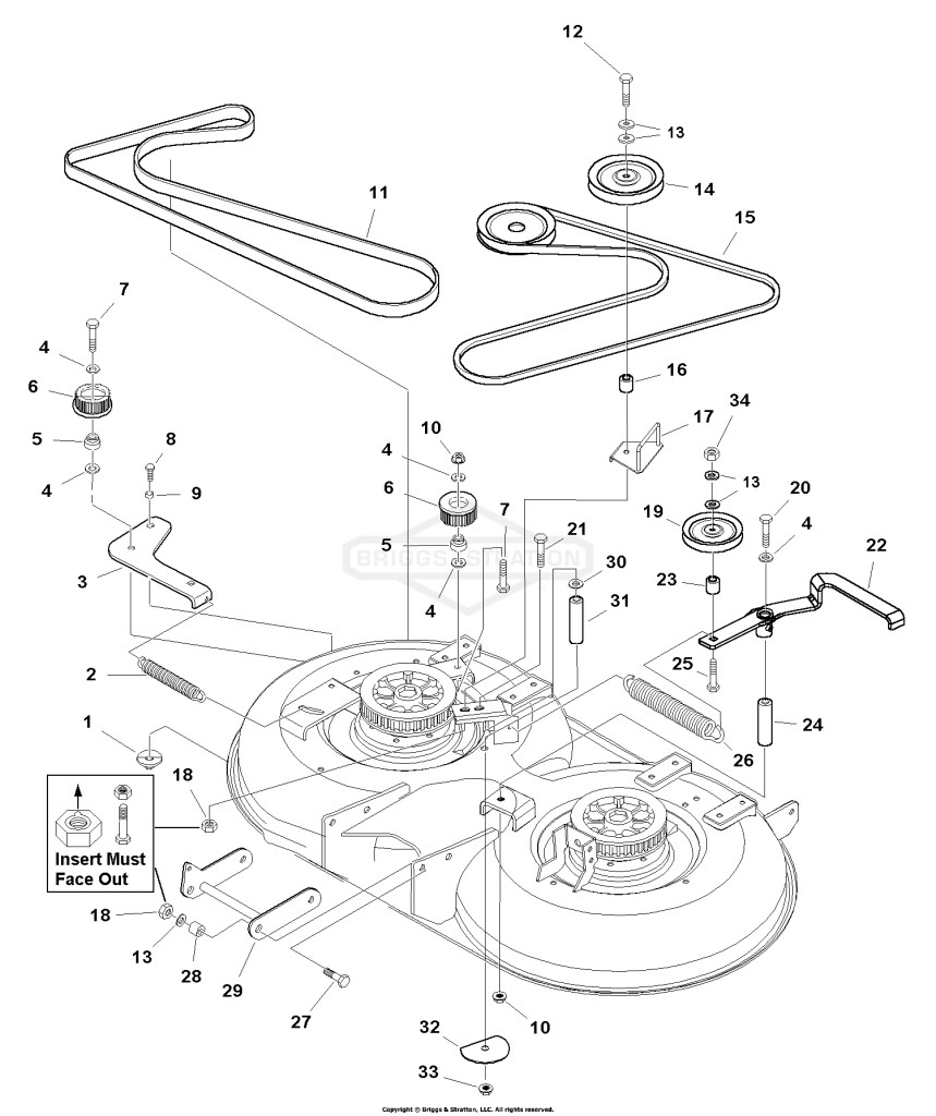 40 Mower Deck - Belt, Idler Arm & Hitch