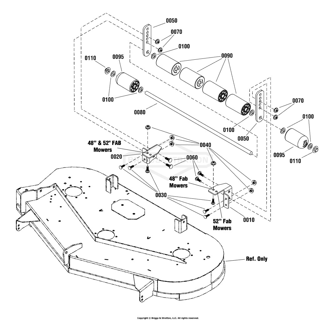 48 & 52 Mower Deck - Roller Group