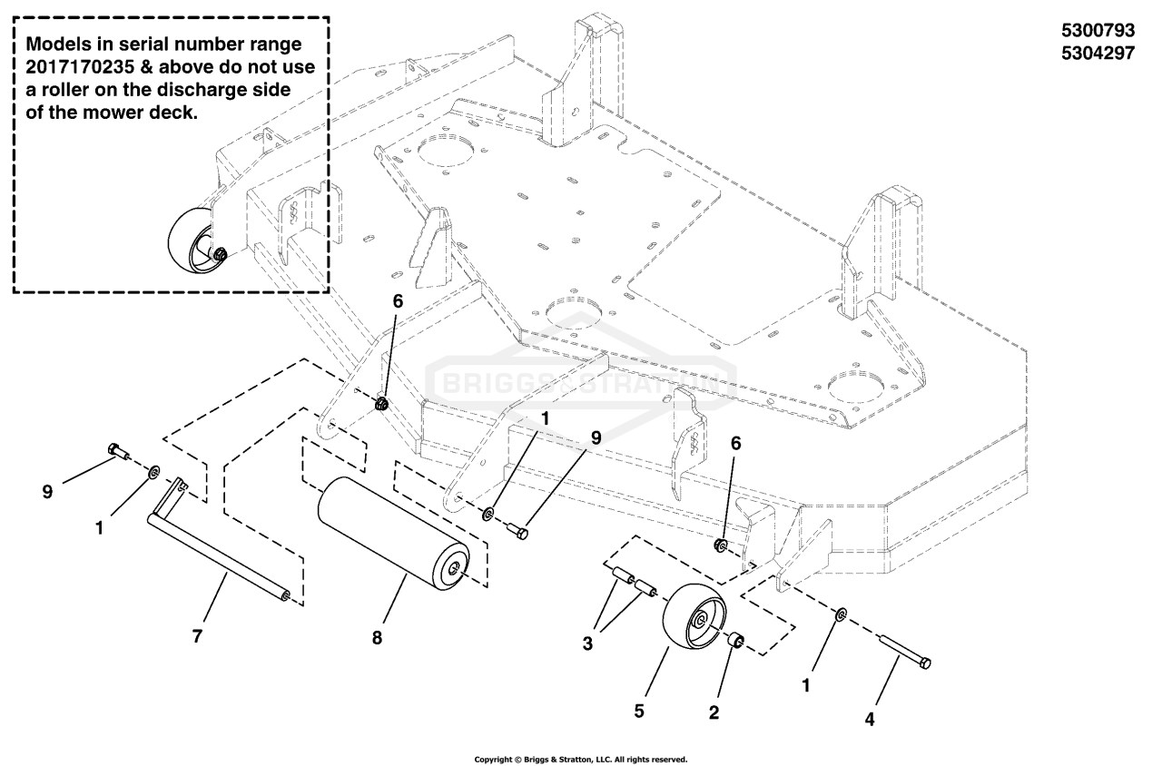 52 Mower Deck - Rollers
