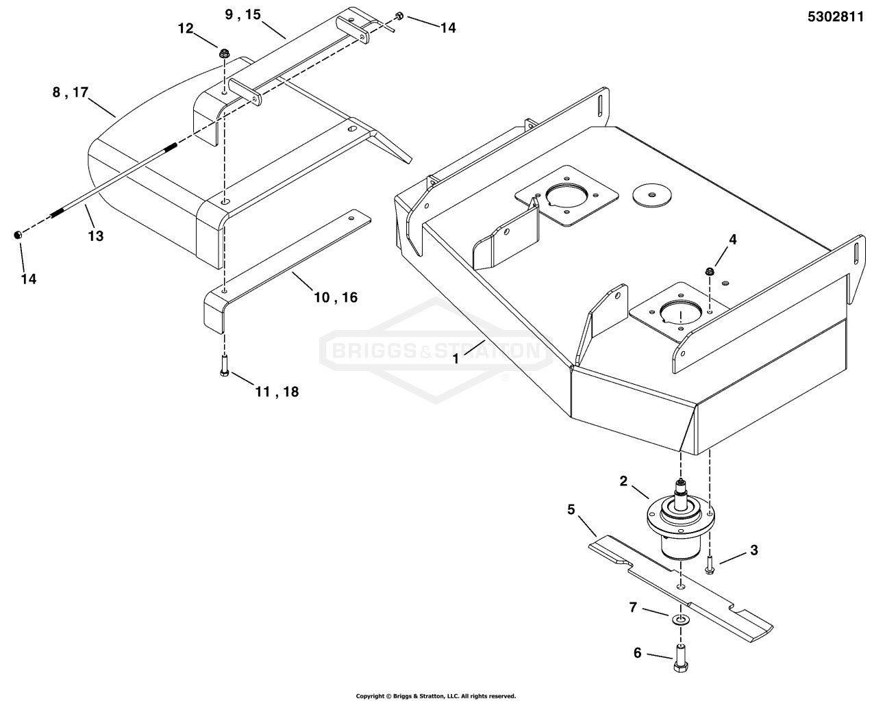 36 Mower Deck - Housing, Covers & Spindles