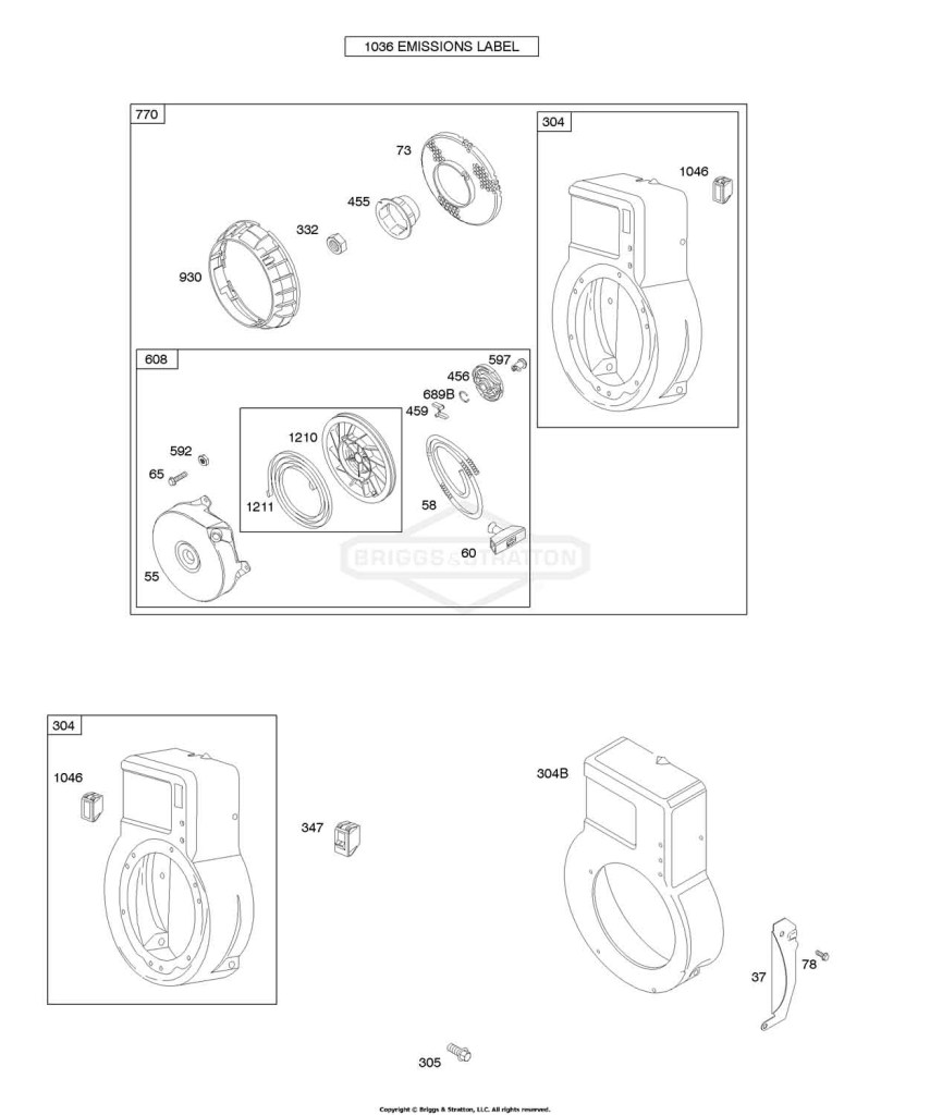 Blower Housing/Shrouds, Rewind Starter/Blower Housing