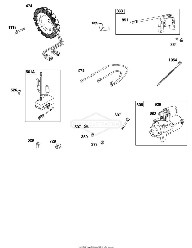 Alternator, Electric Starter, Regulator, Wires
