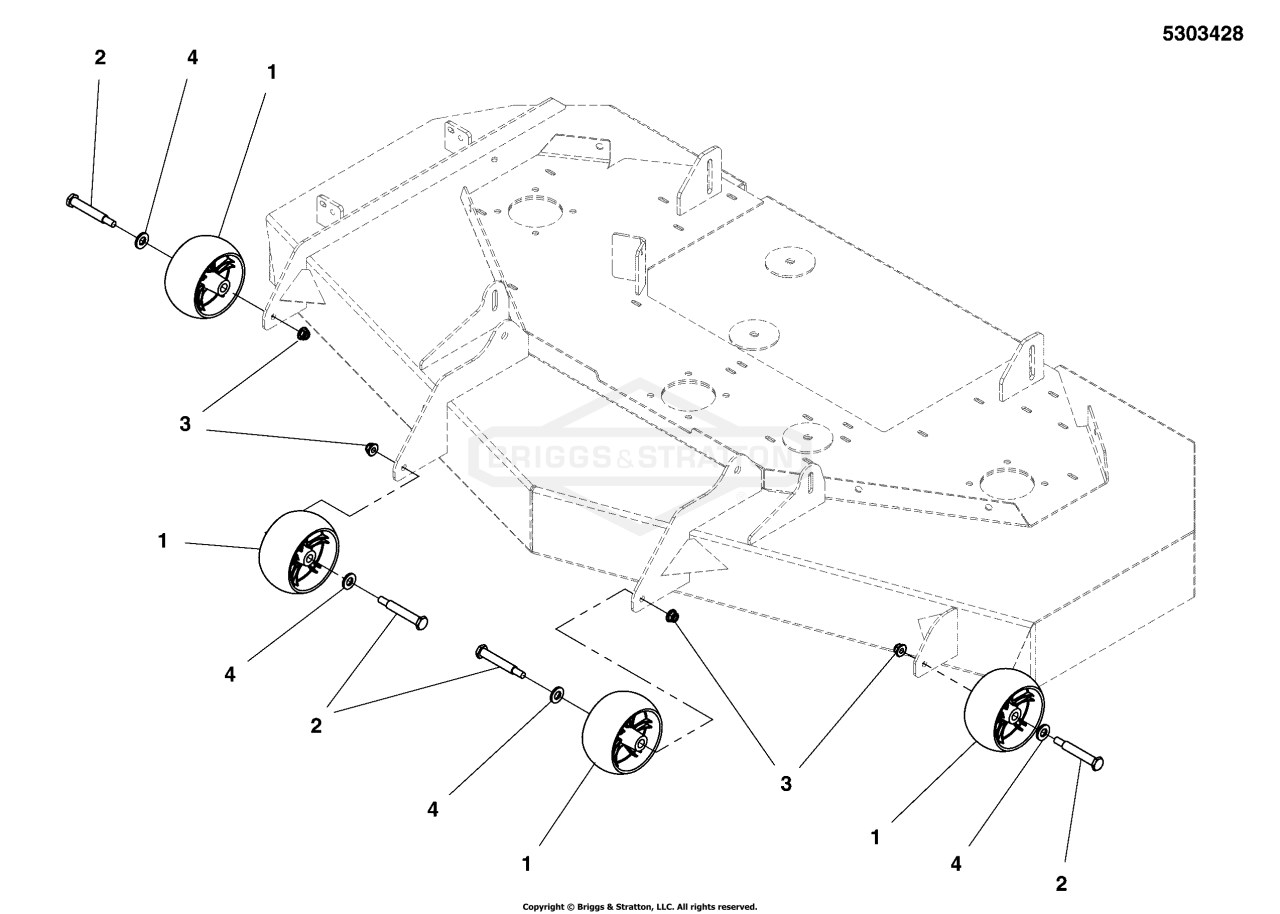 52 & 61 Mower Deck Group - Rollers