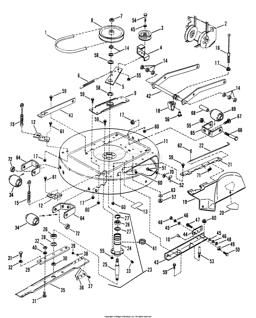 33 Cutting Deck, Belts - Series 4 (Cable Hung)