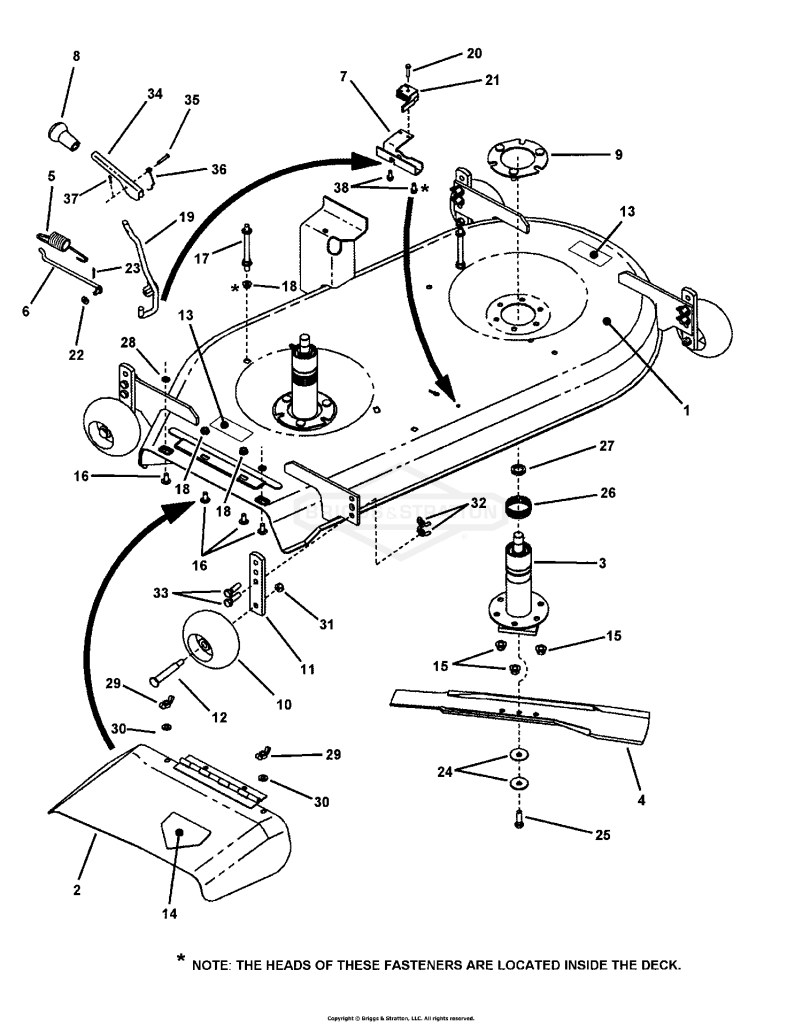 42 MOWER DECK ASSEMBLY PT.1