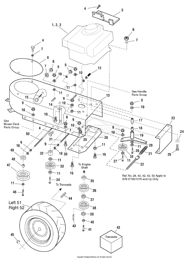 Engine Deck Group (S/N: 011903999 & Below (986126))