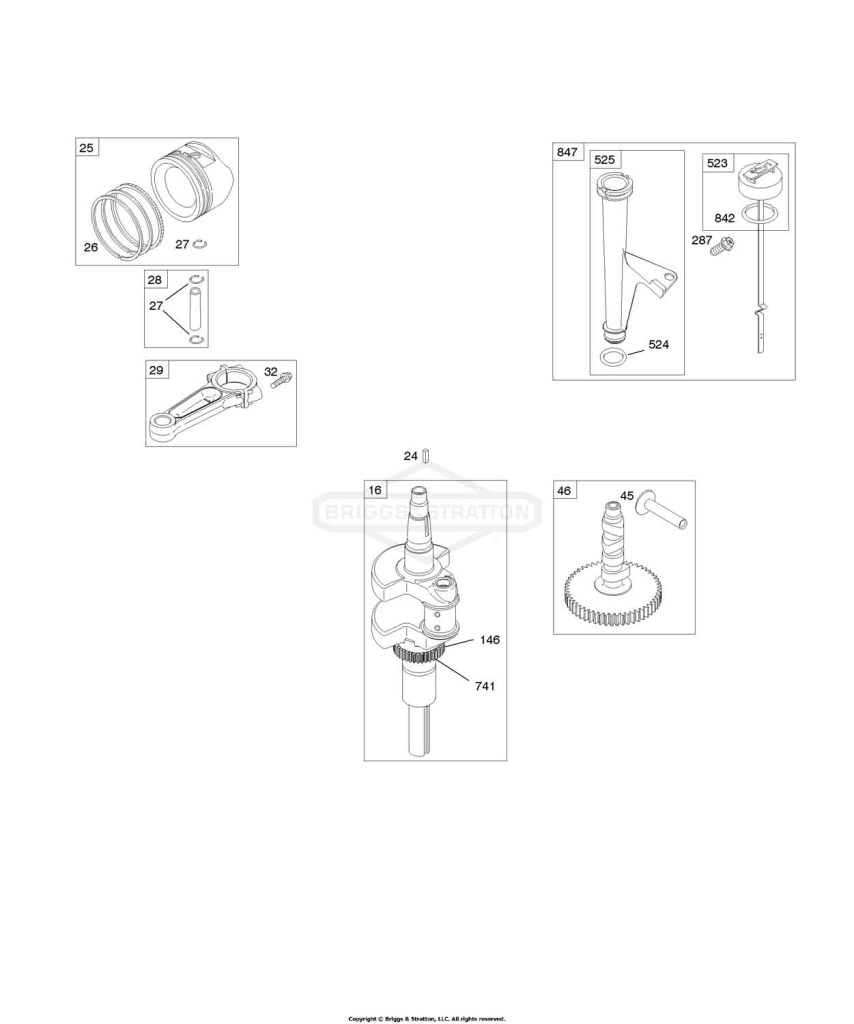 Camshaft, Crankshaft, Lubrication, Piston, Rings, Connecting Rod