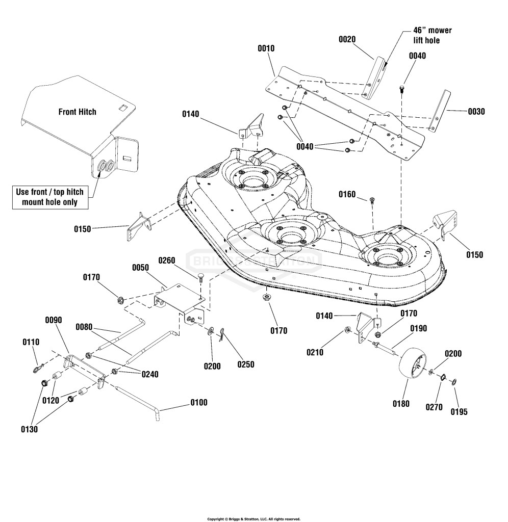 46 (117cm) Mower Deck - Height Adjustment Group