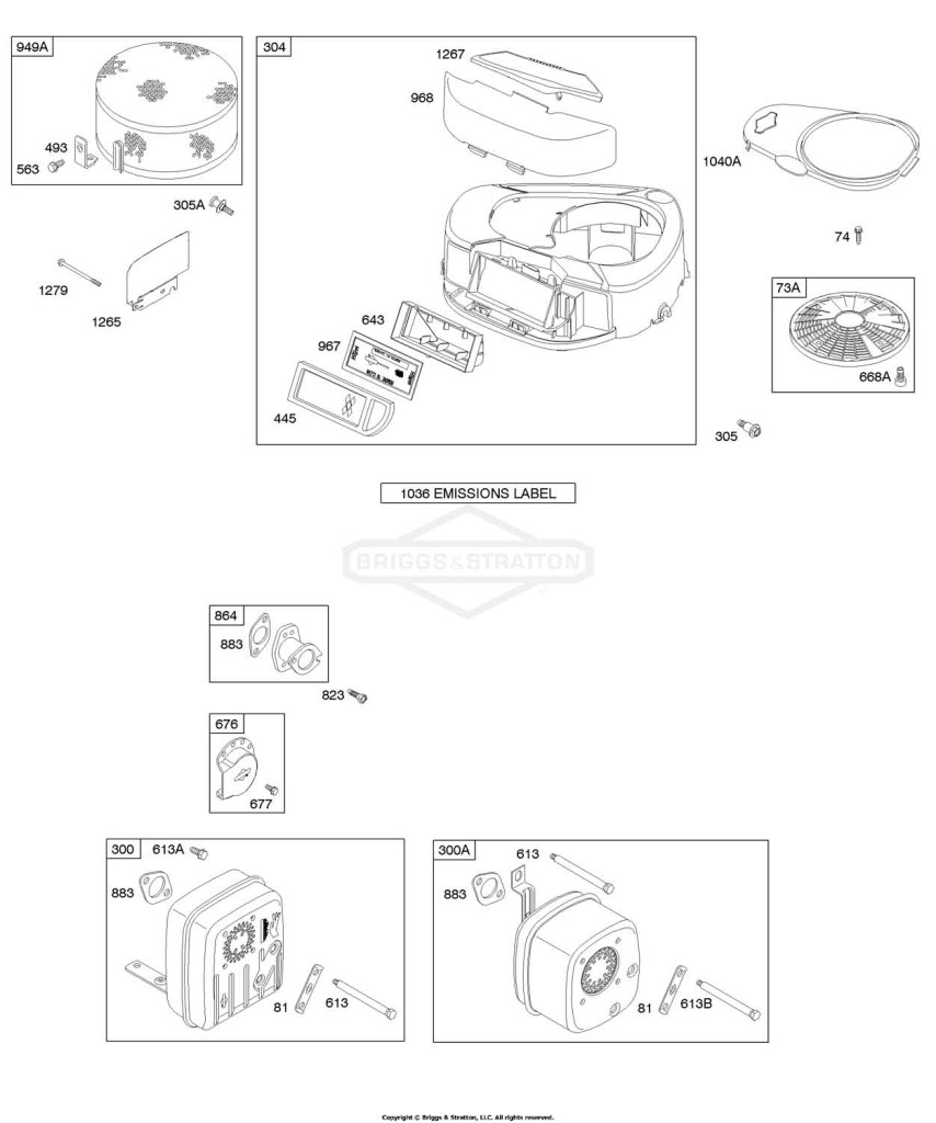 Air Cleaner, Blower Housing, Exhaust System