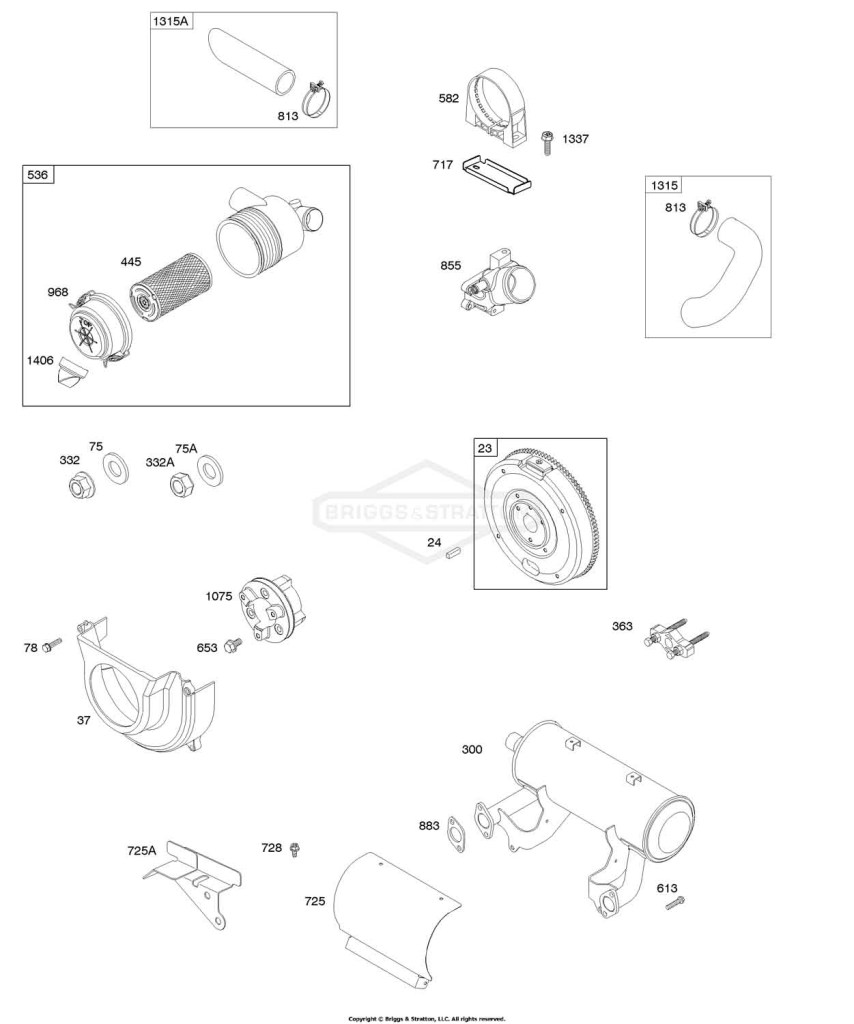 Air Cleaner, Flywheel, Exhaust