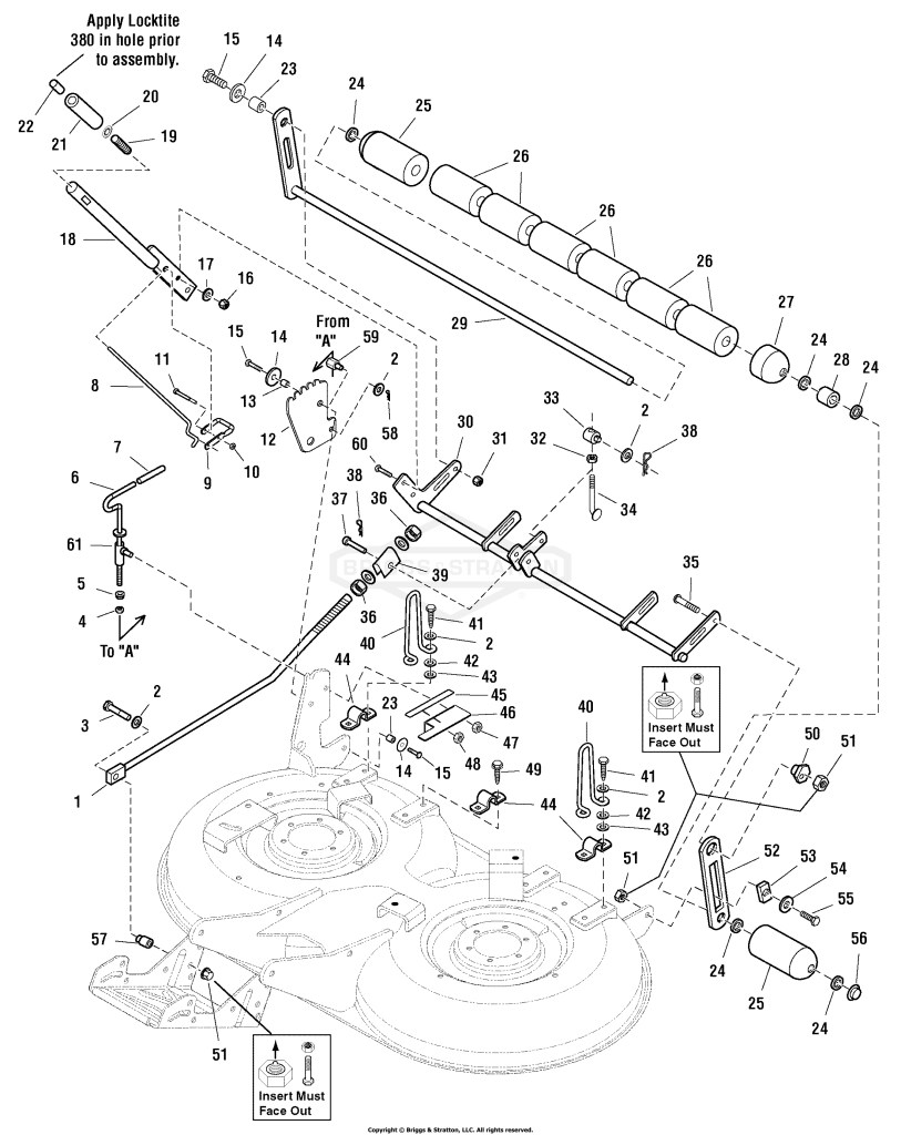 40 Mower Deck - Height Adjustment & Roller Bar