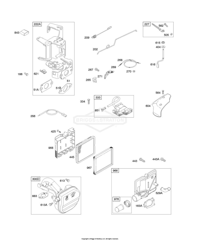 Air Cleaner, Controls, Exhaust System, Governor Spring, Ignition