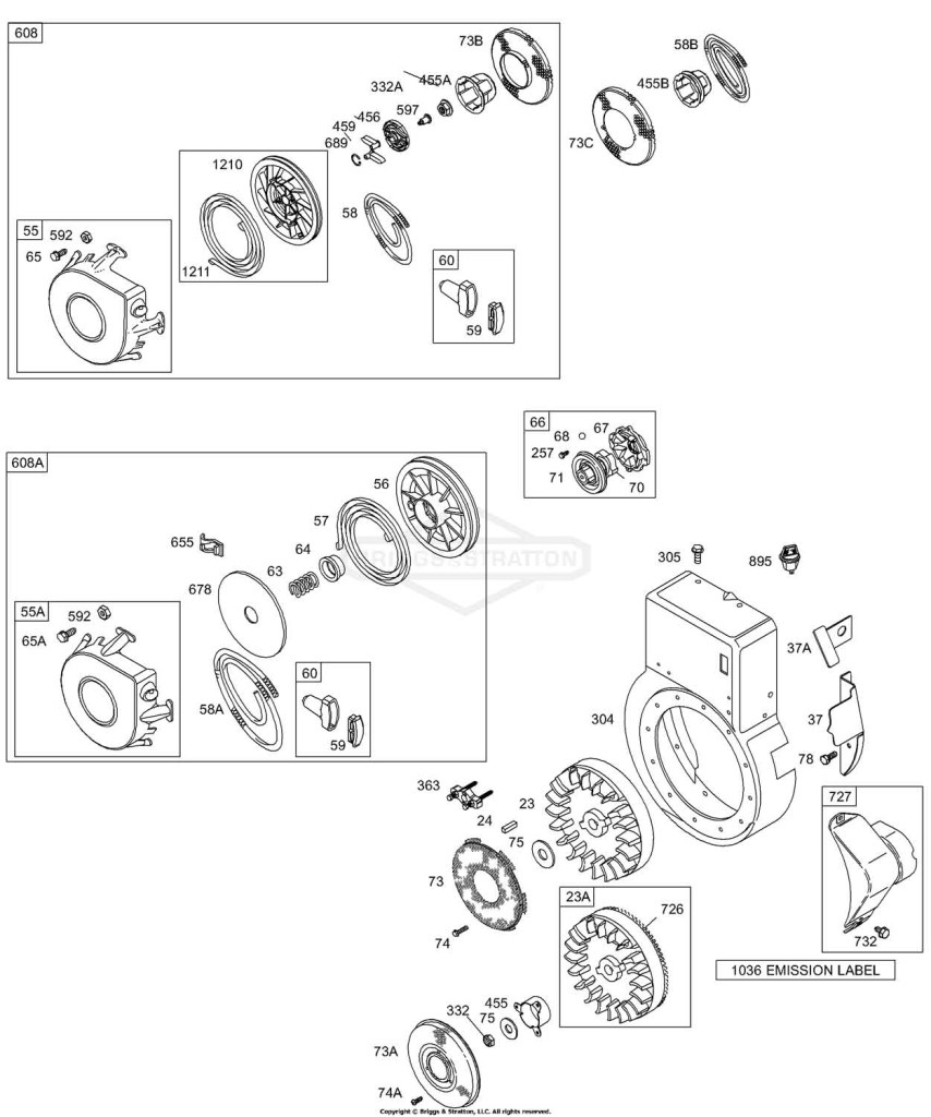 Blower Housing/Shrouds, Flywheel, Rewind