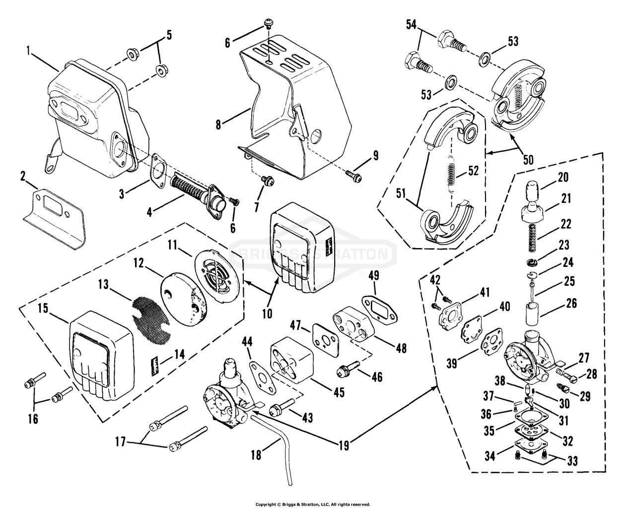 Air Cleaner, Carburetor And Clutch Assembly #4111SST