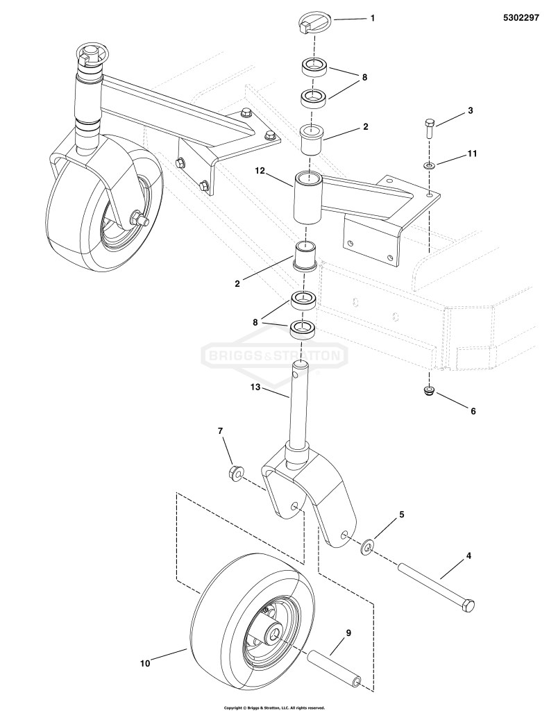 32 Mower Deck - Rollers & Casters