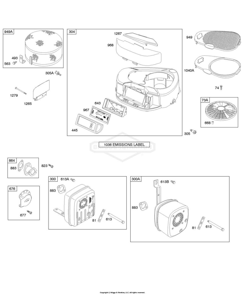 Air Cleaner, Blower Housing, Exhaust System
