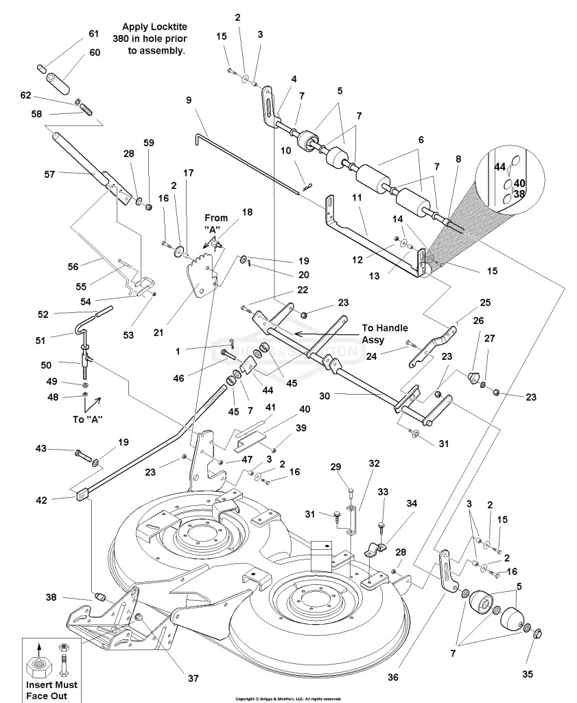 40 Mower Deck - Height Adjustment & Roller Bar