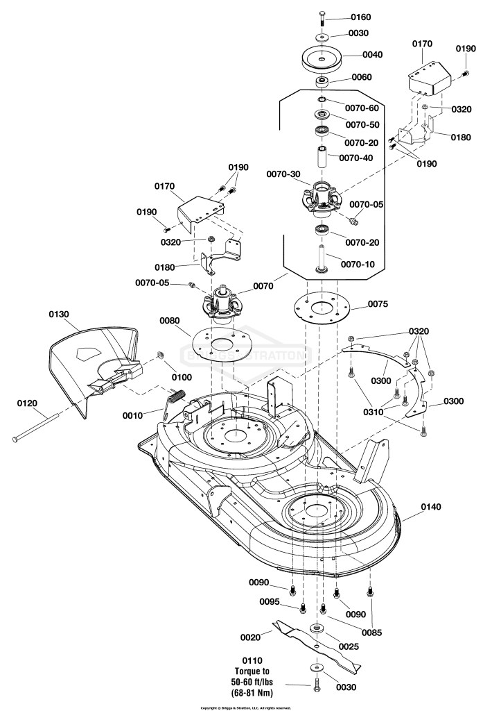 42 Mower Deck - Housing, Arbors & Blade Group