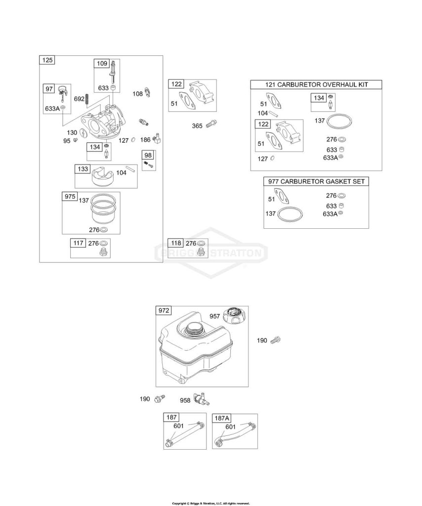 Carburetor Group, Fuel Tank Group, Kits/Gaskets - Carburetor