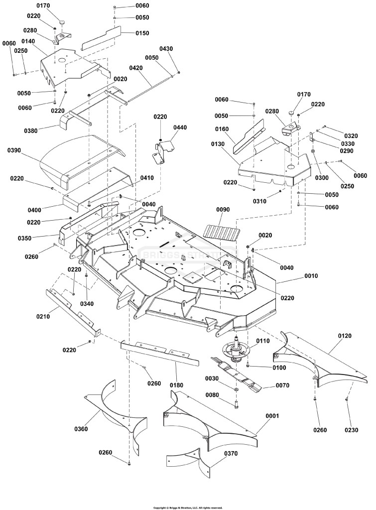 61 Mower Deck - Housing, Covers, Spindles & Blades