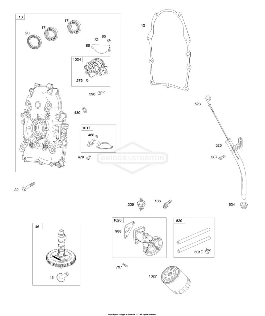Crankcase Cover, Camshaft, Oil Filter Adapter