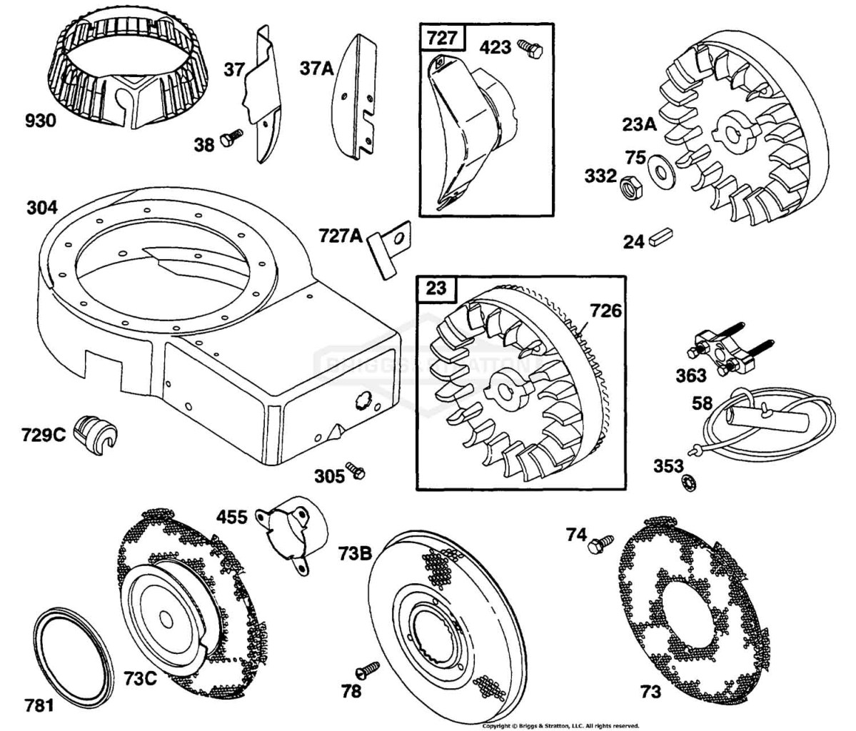 Blower Hsg, Flywheel, Screen