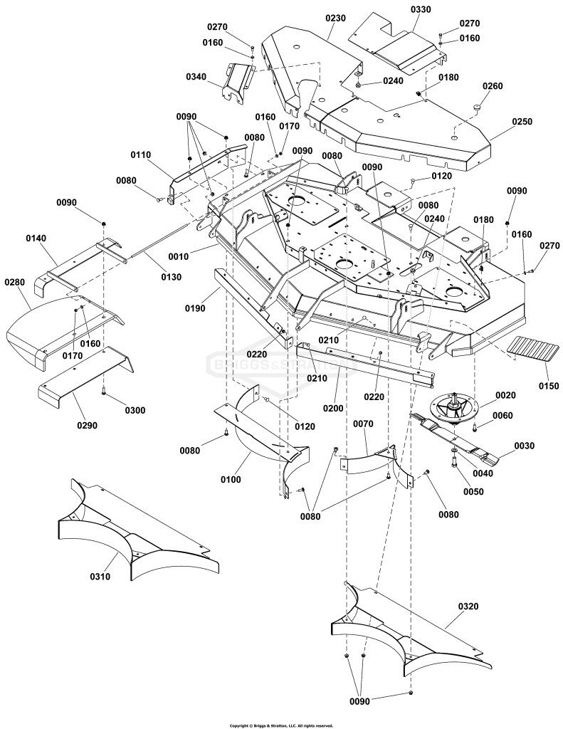 72 Mower Deck Group - Housing, Covers and Spindles