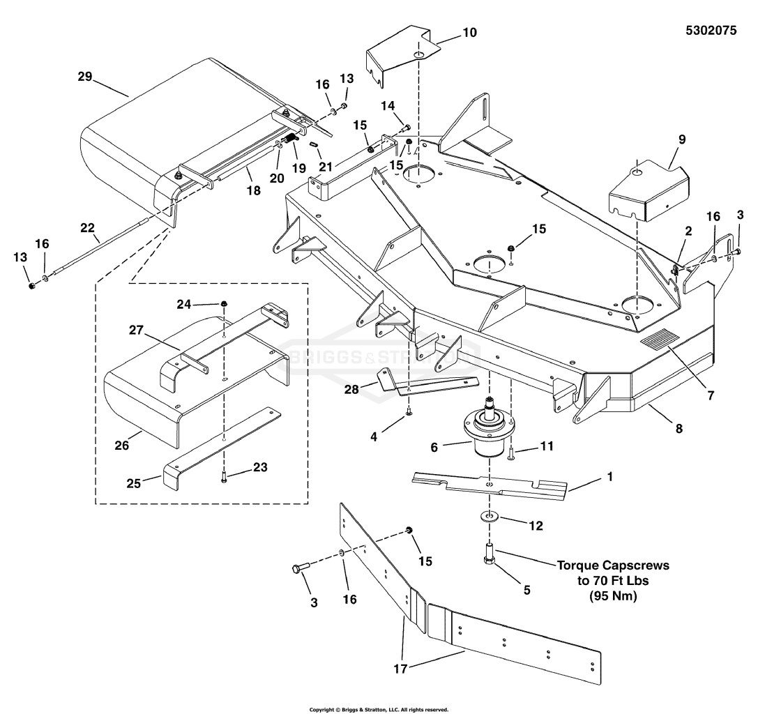 52 Mower Deck - Housing, Covers, Spindles & Blades Side Discharge Export