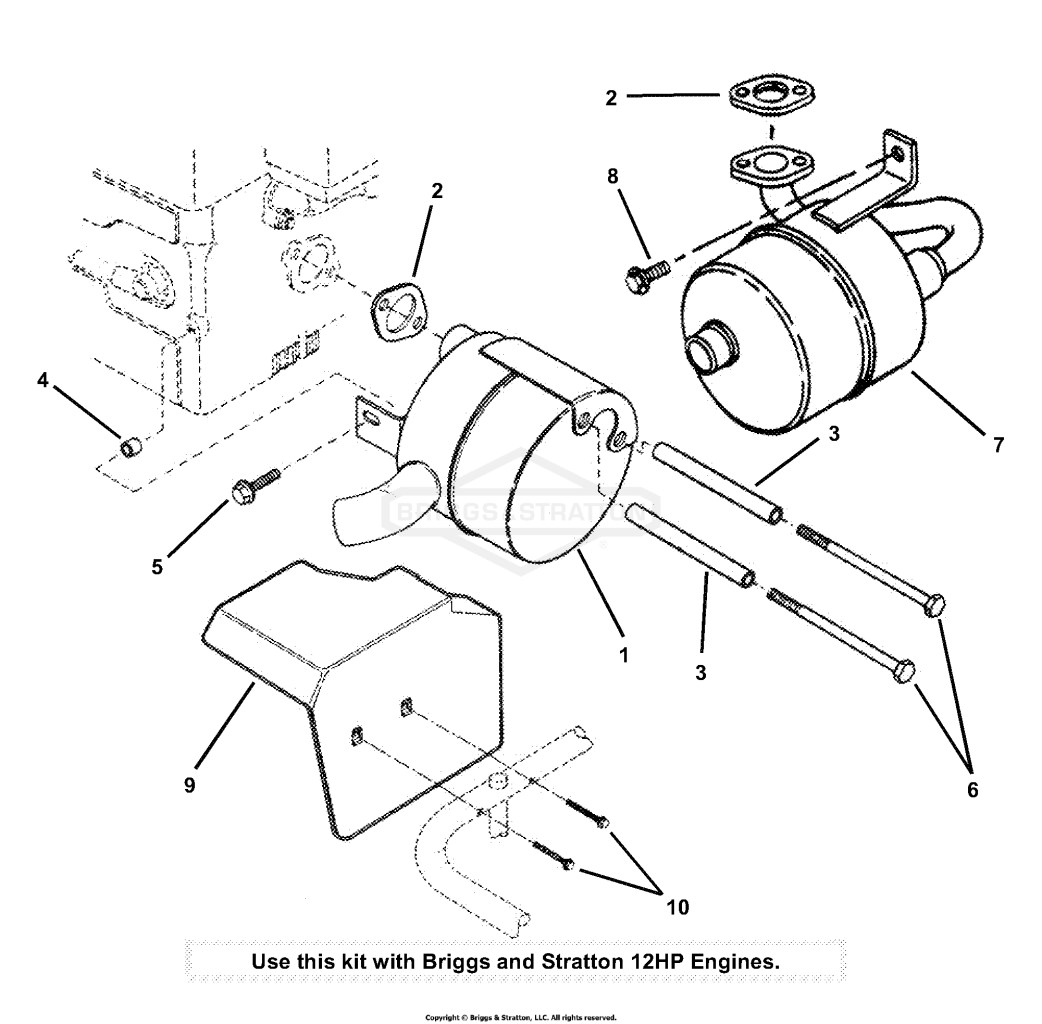 Briggs 12HP Muffler