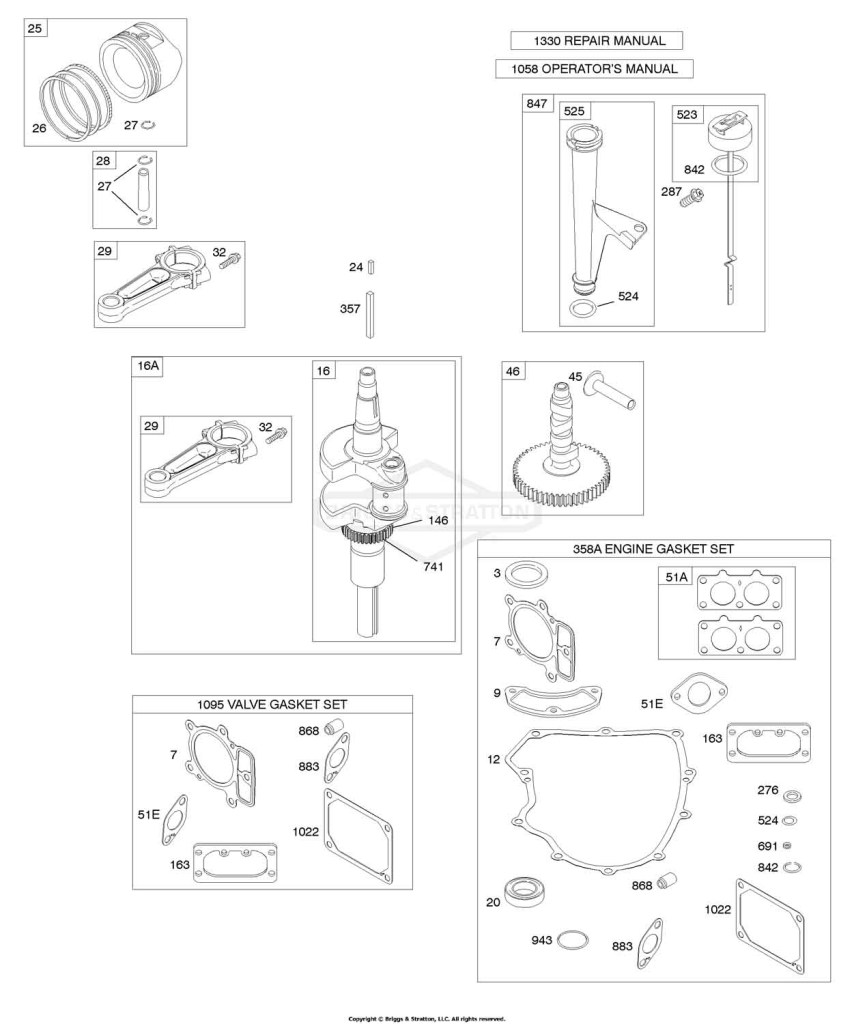 Camshaft, Crankshaft, Gasket Set - Engine, Gasket Set - Valve, Lubrication, Piston, Rings, Connecting Rod