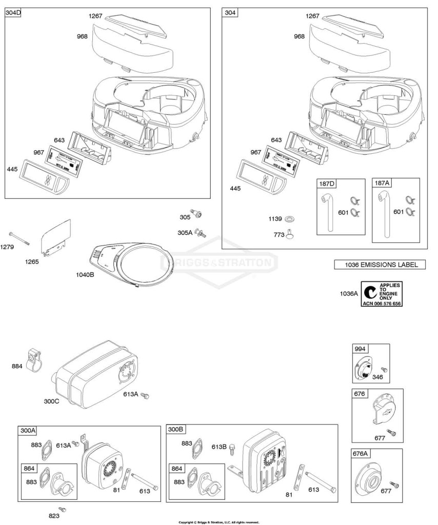 Air Cleaner, Blower Housing, Exhaust System