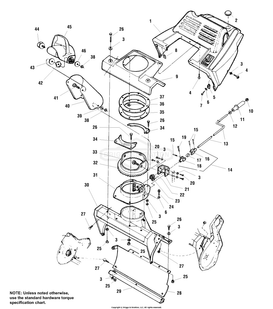 Auger Housing & Chute (S/N 10,001/20,001 and Above)