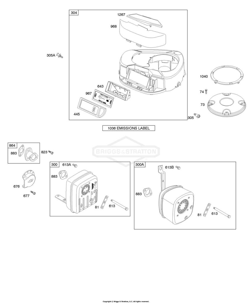 Air Cleaner, Blower Housing, Exhaust System