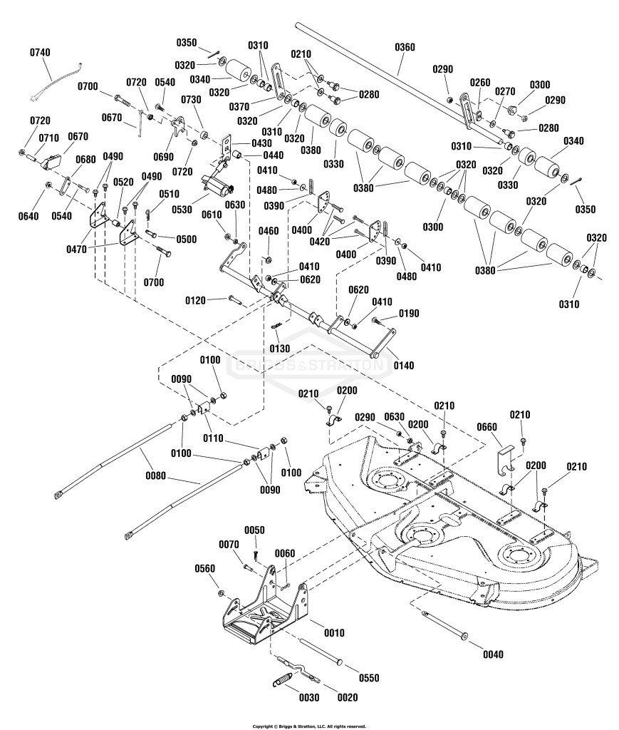 54 (137cm) Mower Deck - Height Adjust & Roller Group