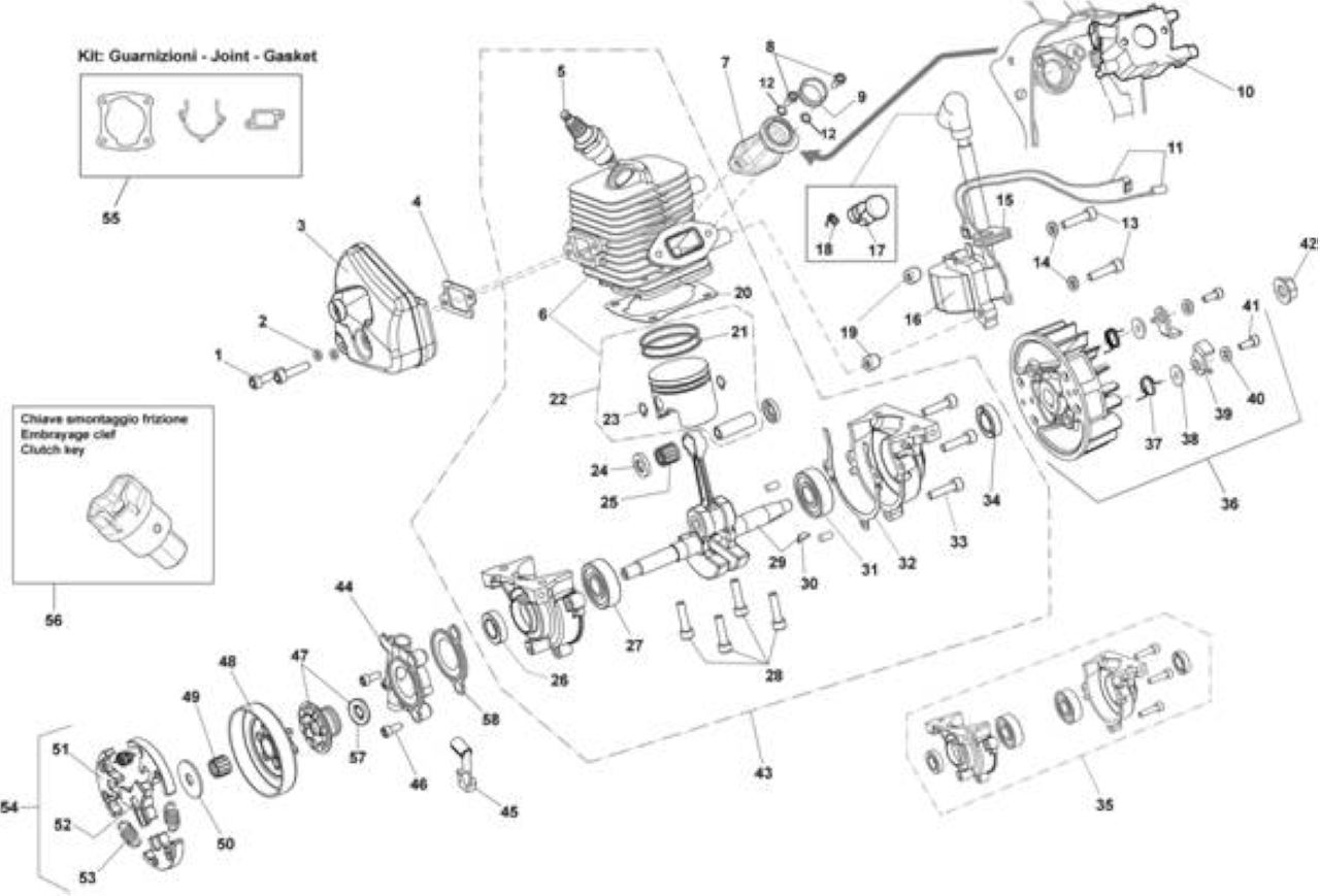 TRONÇONNEUSE 3900 HD 3/8 1 3-30 CM PRO91 GROUPE MOTEUR À PARTIR DU N° 39H170001