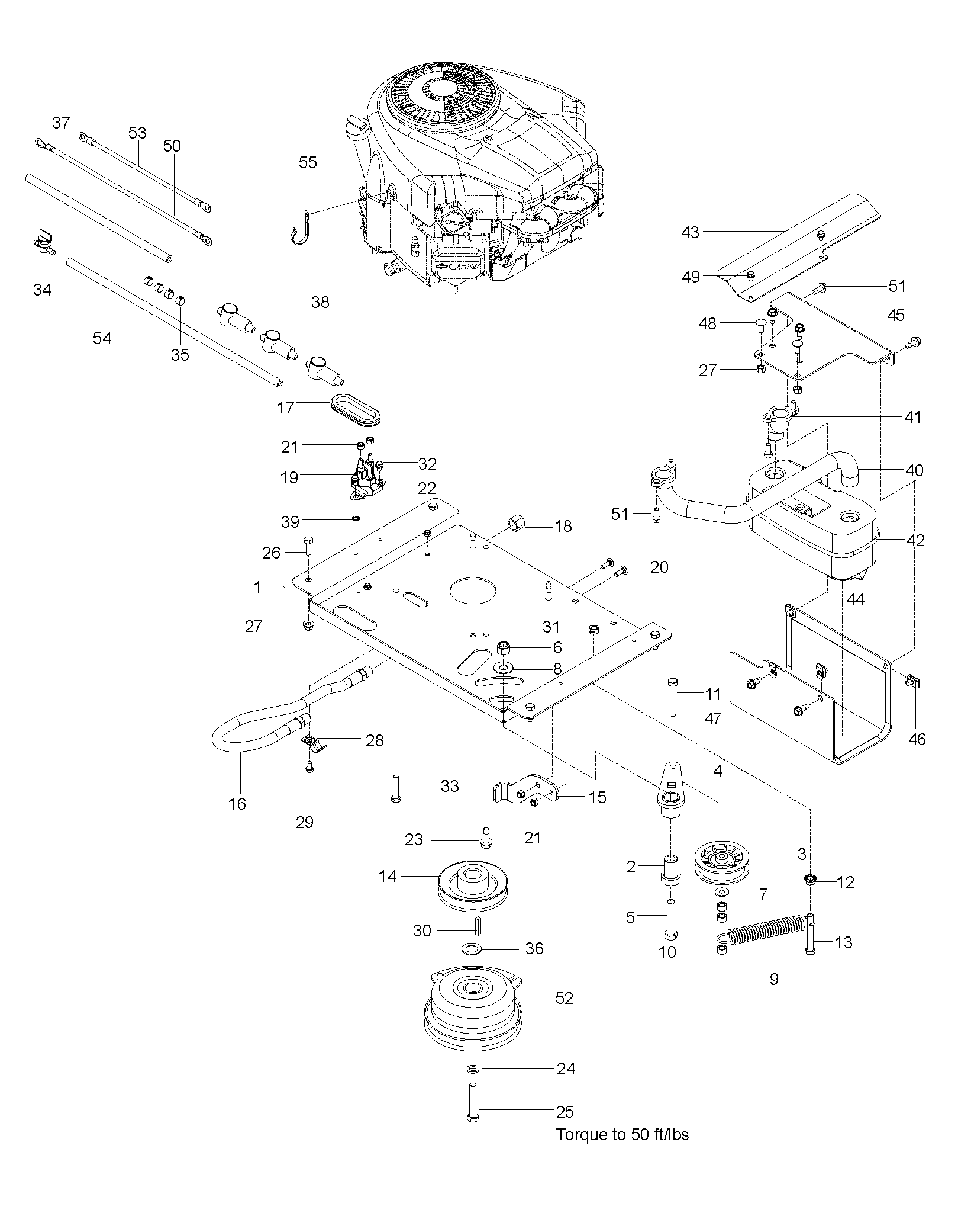 ENGINE MOUNTING, GUARDS & MUFFLER
