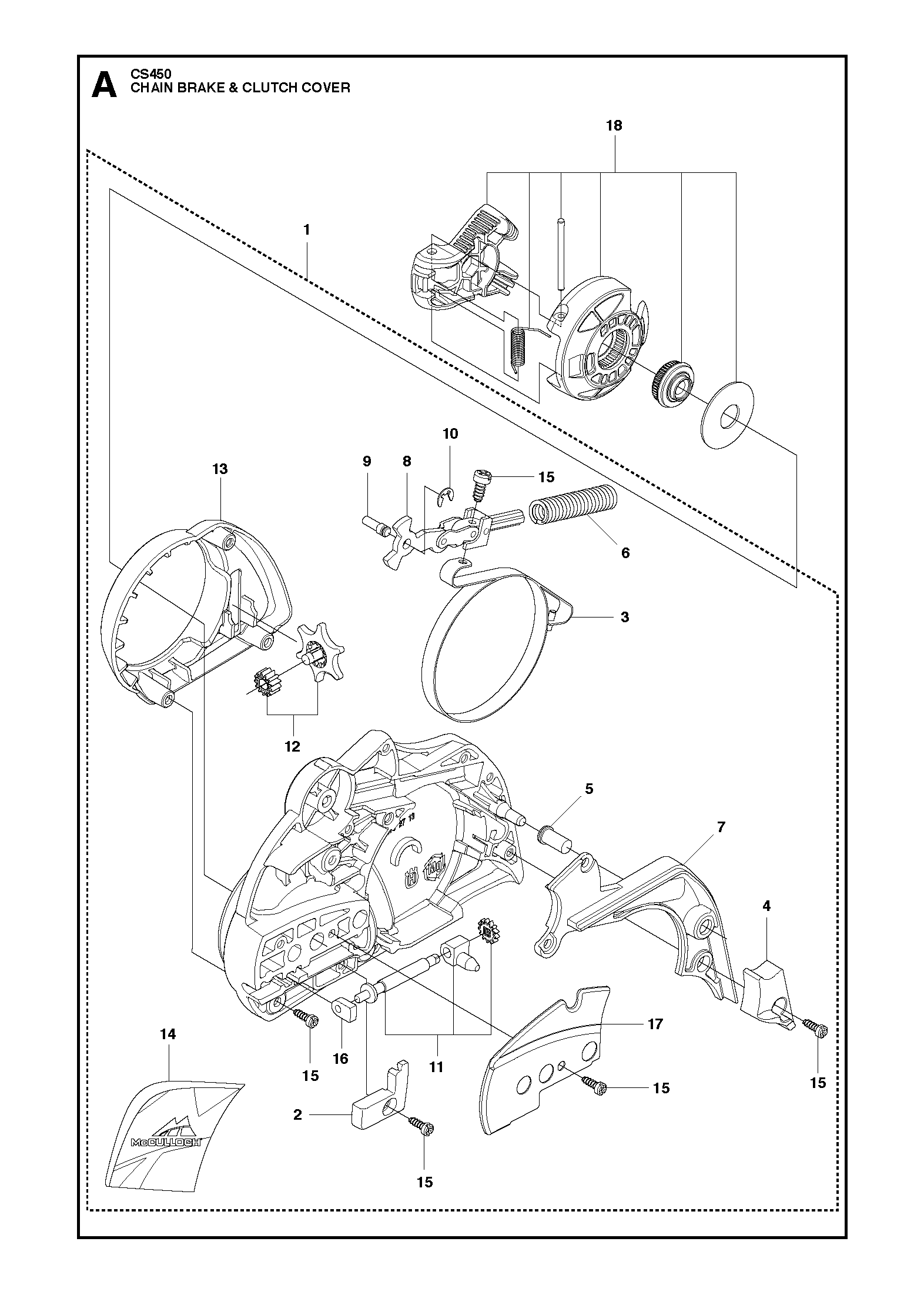CHAIN ​​BRAKE AND CLUTCH CASE