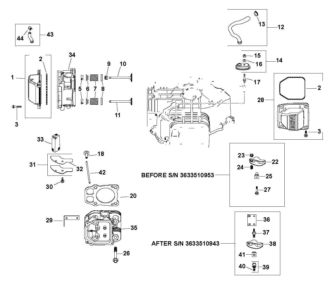 CYLINDER HEAD, VALVE, BREATHER
