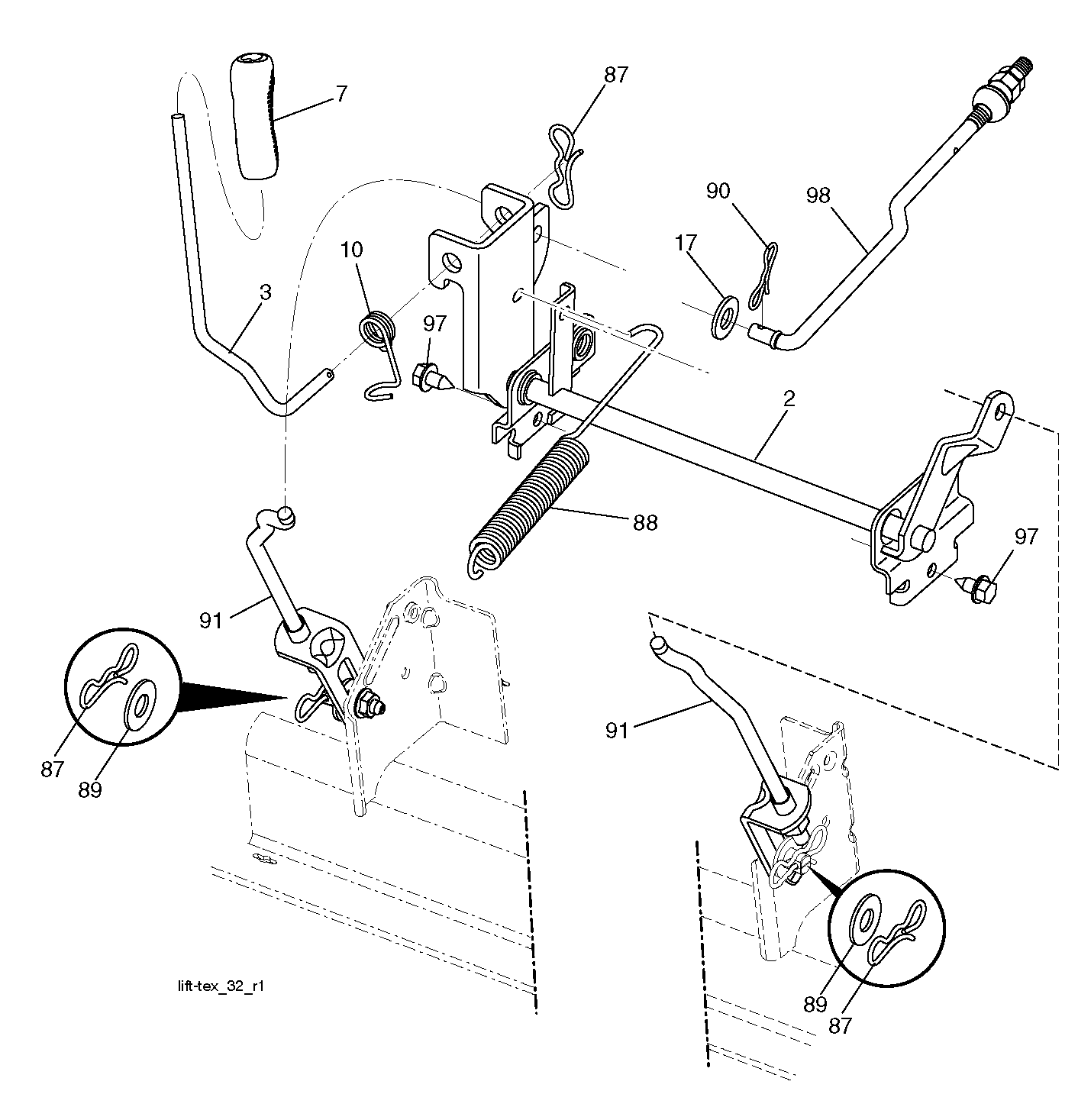 MÄHWERK-HEBEL