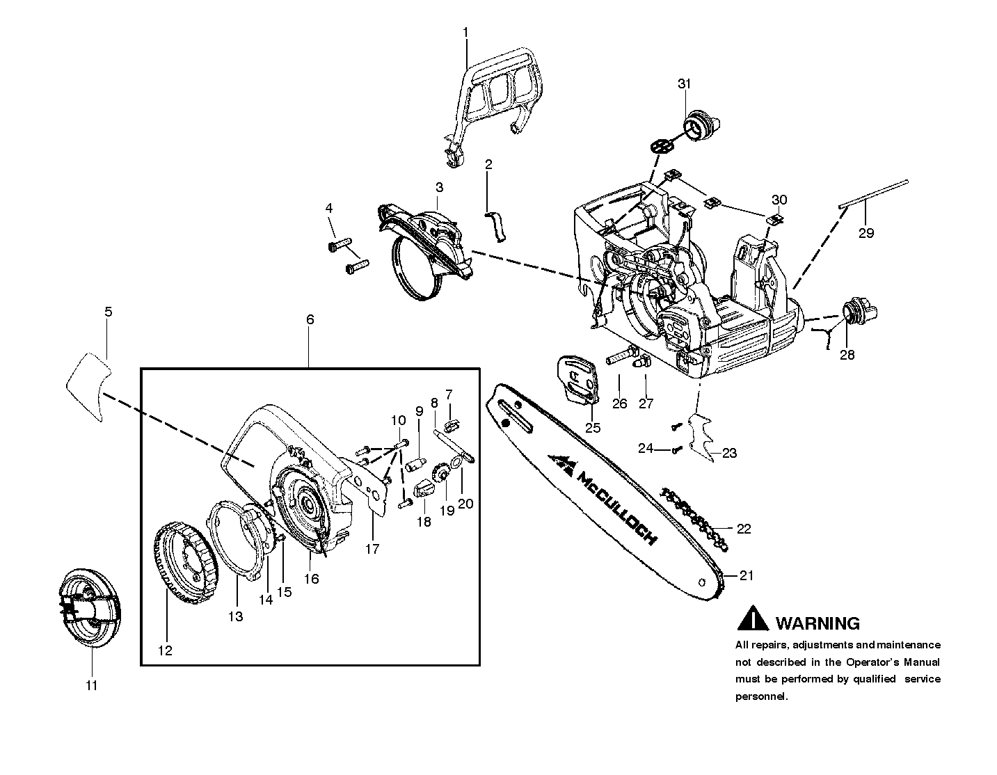 CHAIN ​​BRAKE AND CLUTCH CASE