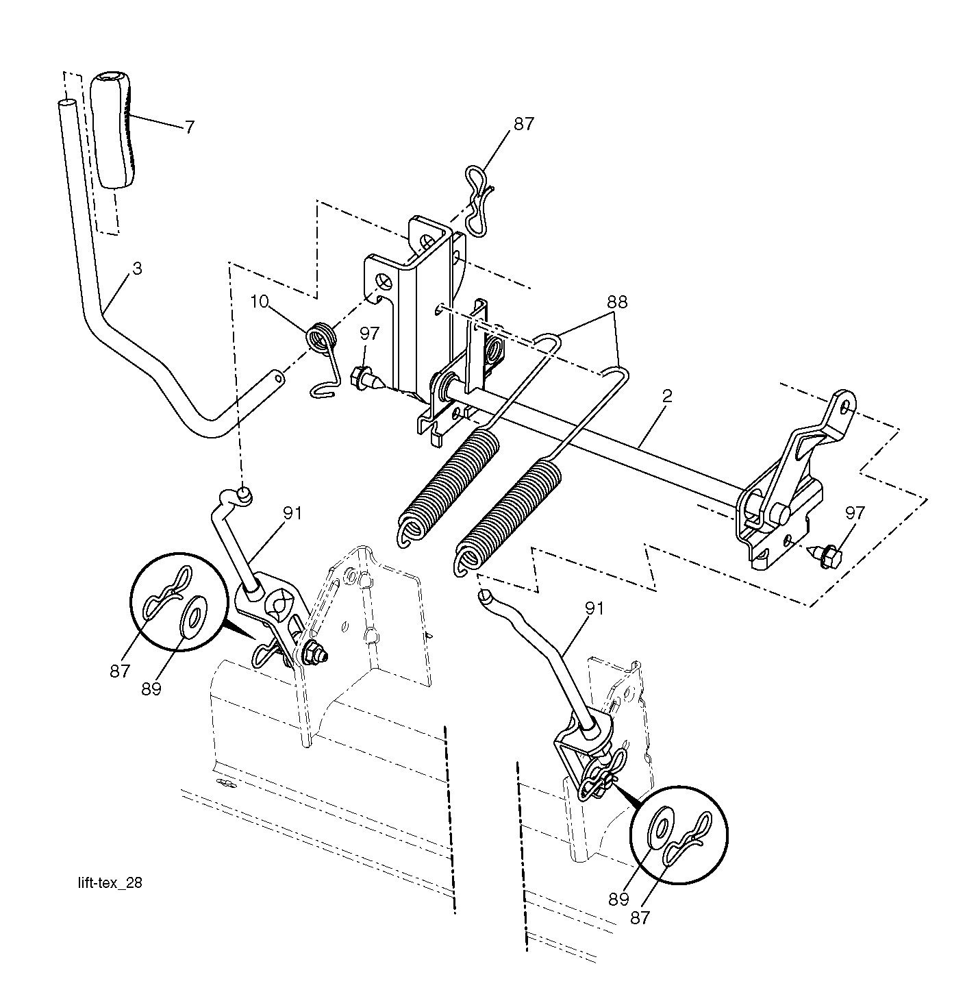MÄHWERK-HEBEL