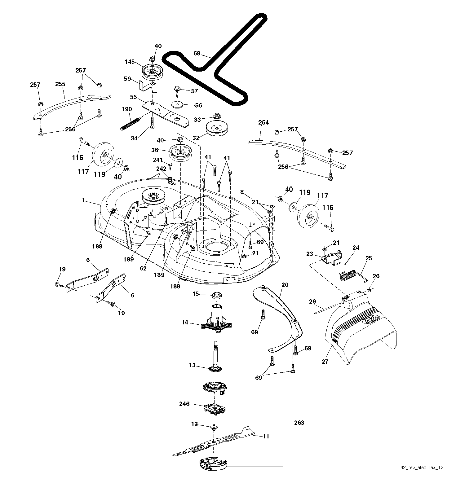Rasenmäherdeck / Schneidgruppe