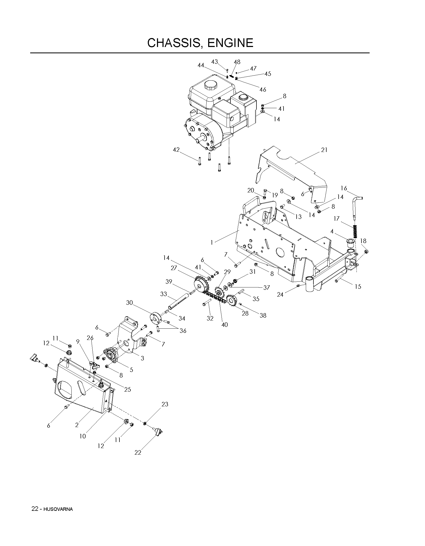 CHASSIS,ENGINE&PULLEYS