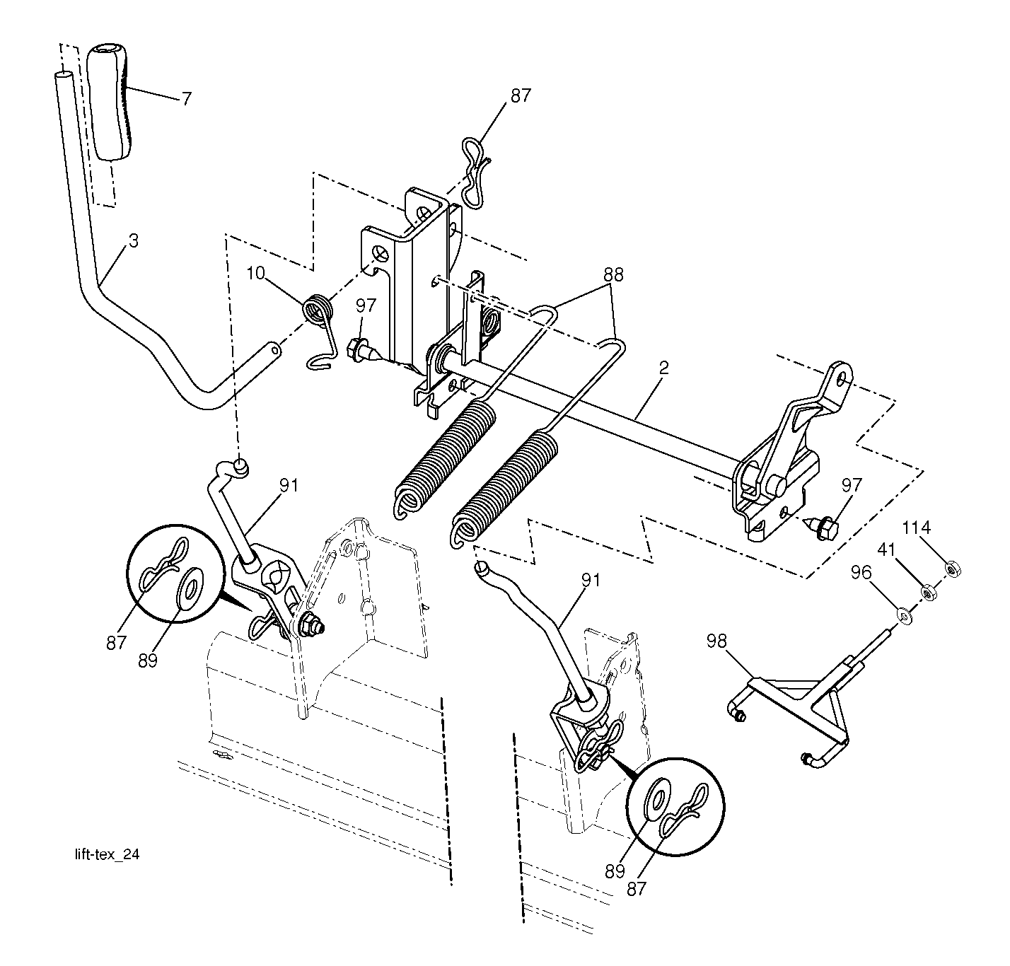 MÄHWERK-HEBEL