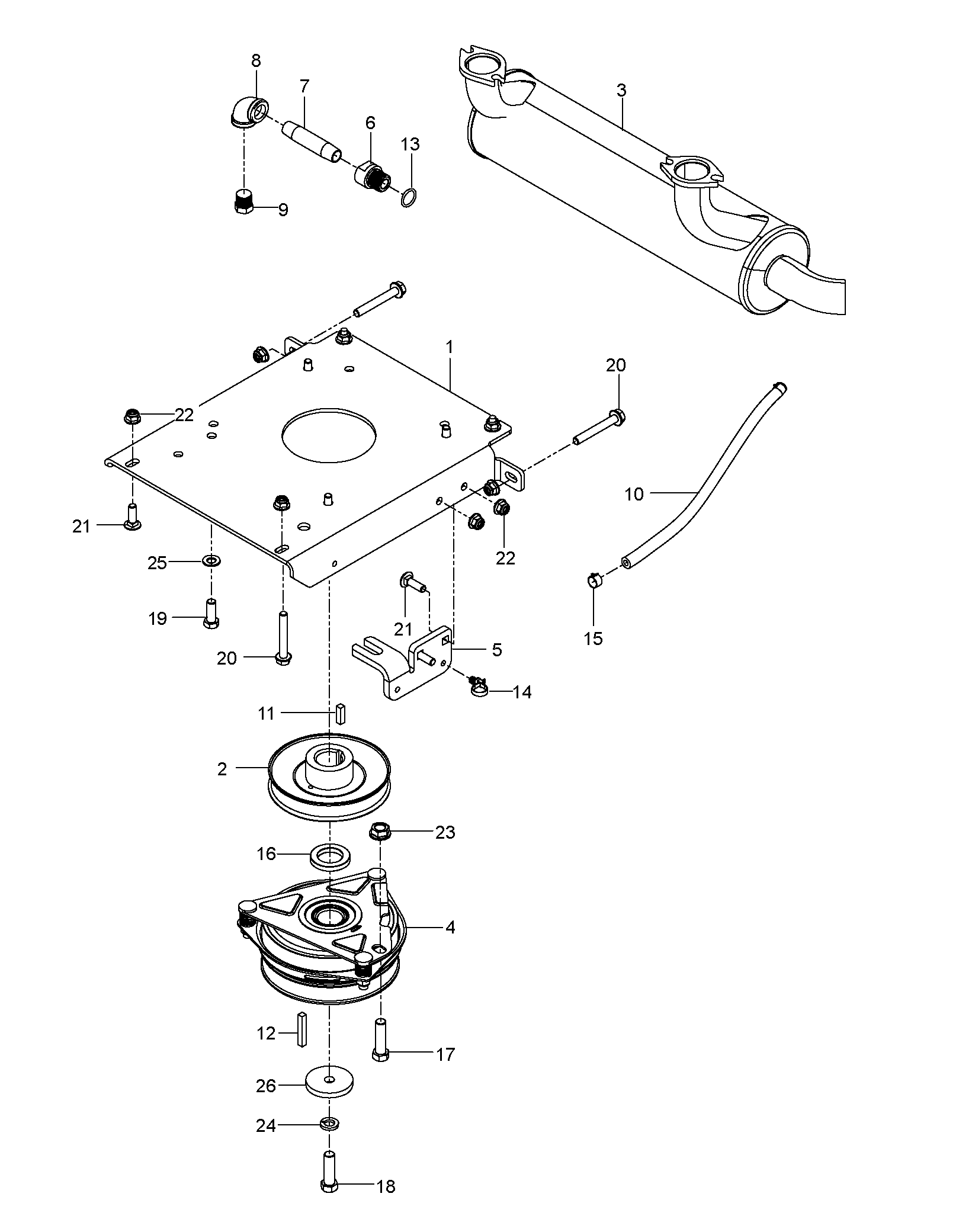 ENGINE MOUNTING, GUARDS & MUFFLER