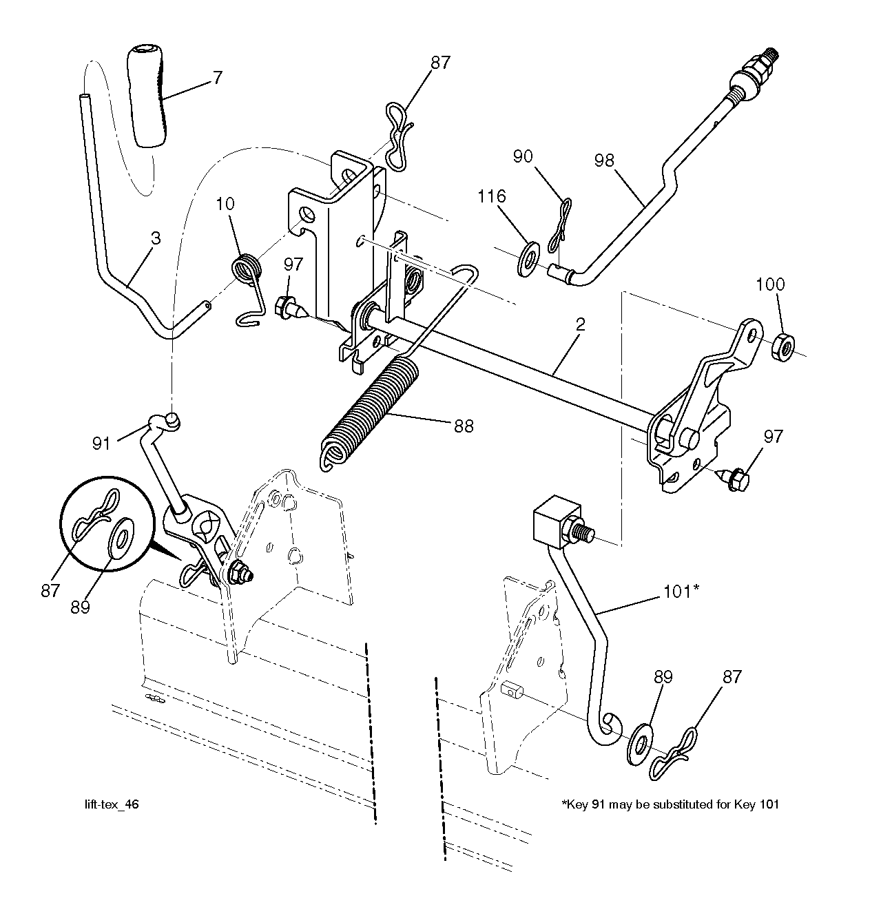 MÄHWERK-HEBEL