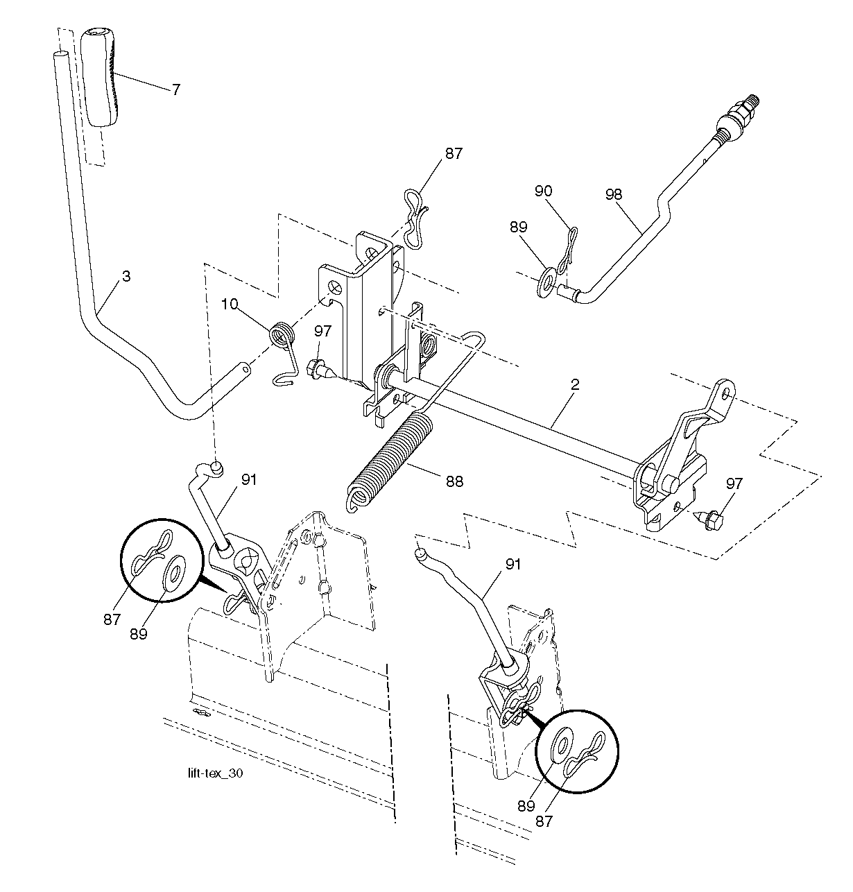 MÄHWERK-HEBEL