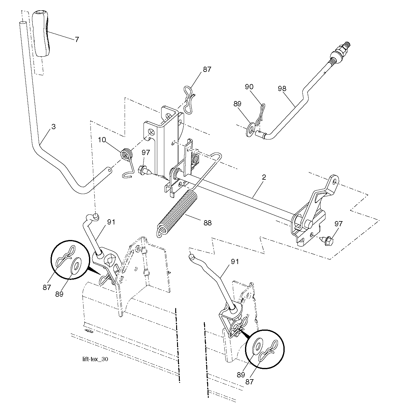MÄHWERK-HEBEL