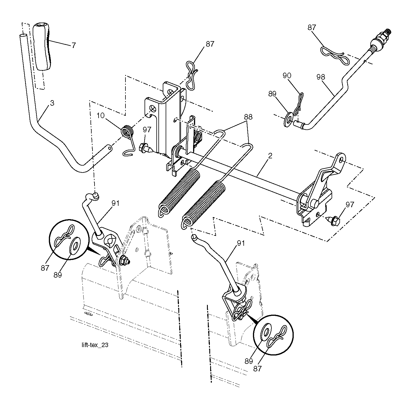 MÄHWERK-HEBEL
